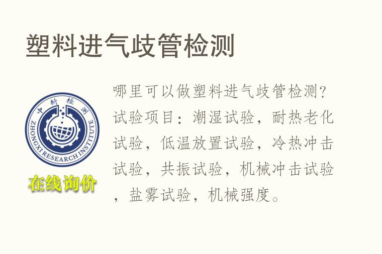 塑<font color='red'>料</font>进气歧管检测