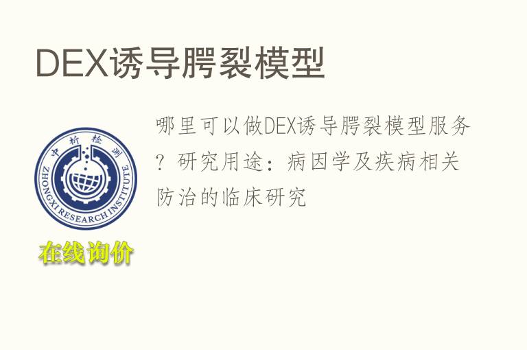 DEX诱导腭裂<font color='red'>模型</font>