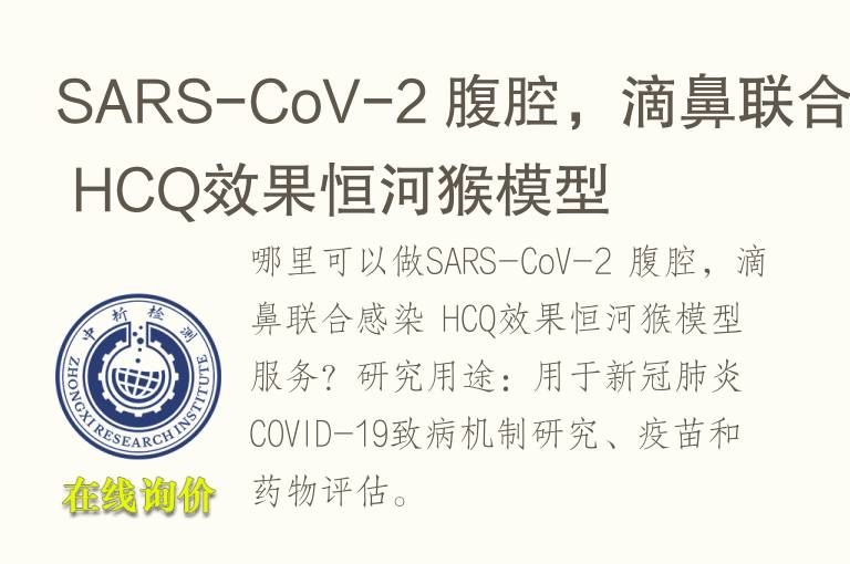 SARS-CoV-2 腹腔，滴鼻联合感染 HCQ效果恒河猴<font color='red'>模型</font>