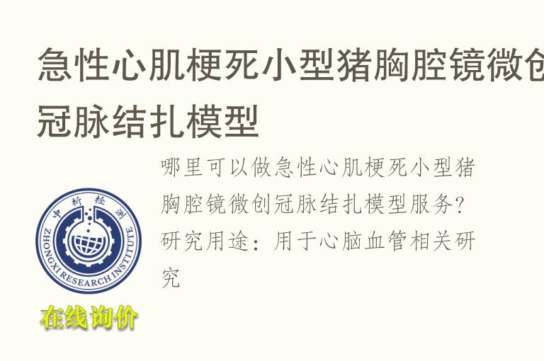 <font color='red'>急性心肌梗死小型猪</font>胸腔镜微创冠脉结扎模型