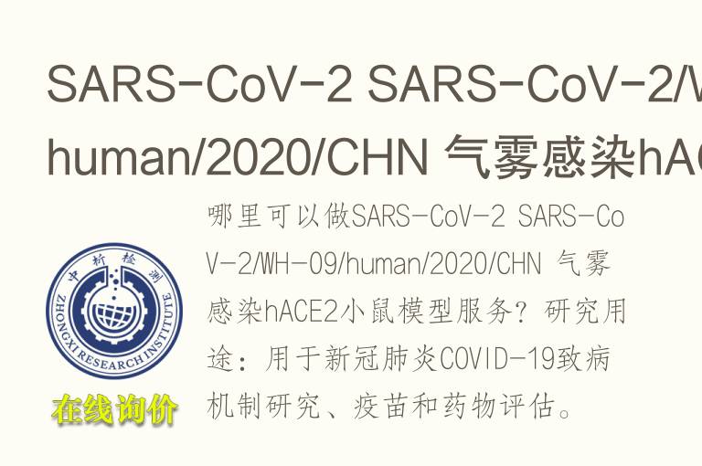 SARS-CoV-2气雾感染hACE2小鼠<font color='red'>模型</font>